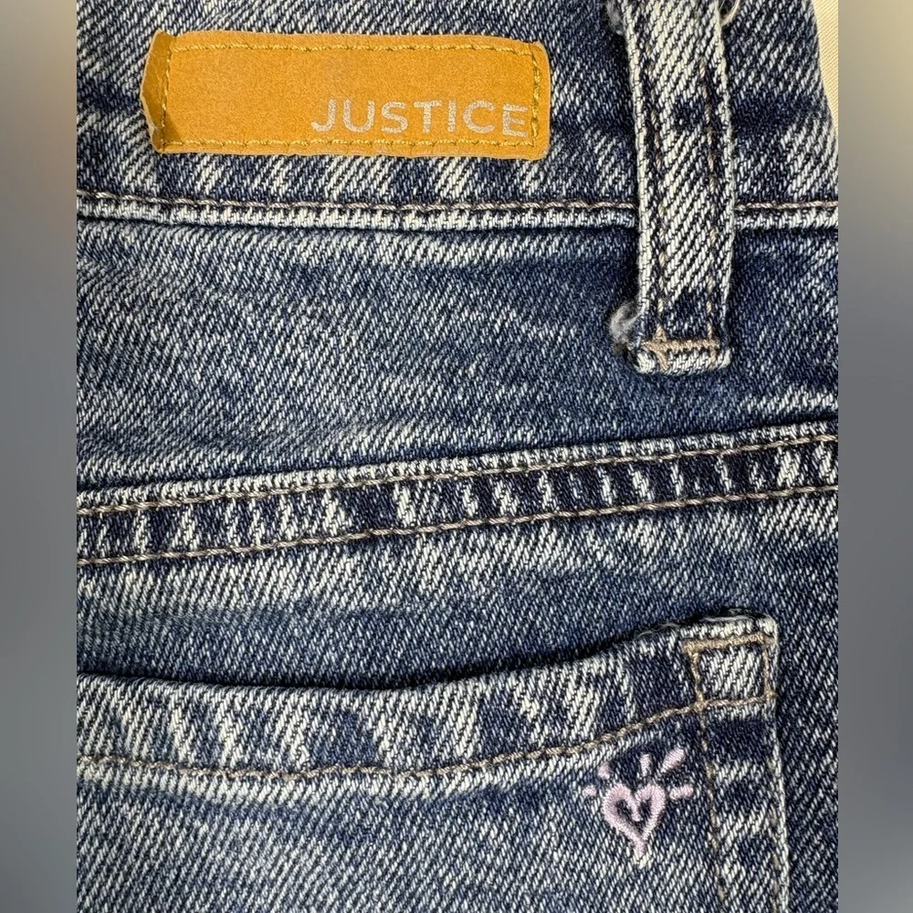 Justice Girls Patched Mini Mom Jeans | Size 12